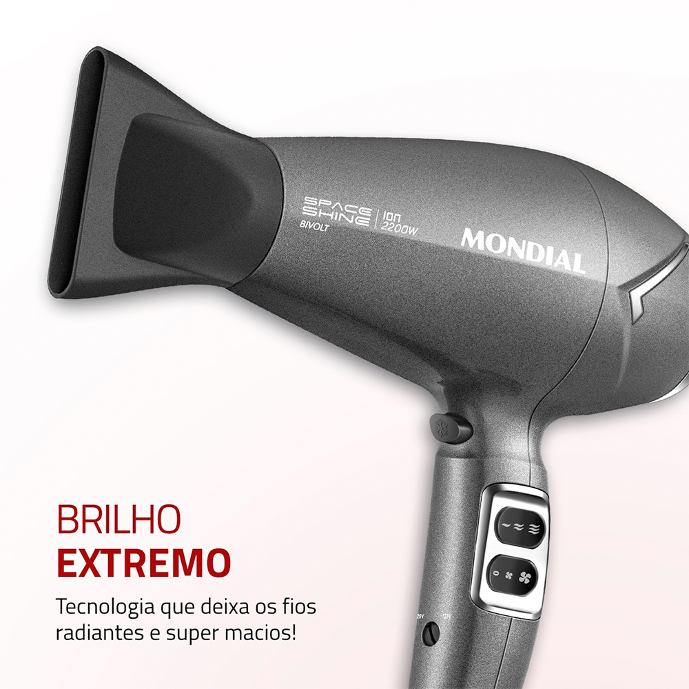 Secador de Cabelo Mondial Space Shine Tourmaline 2100W