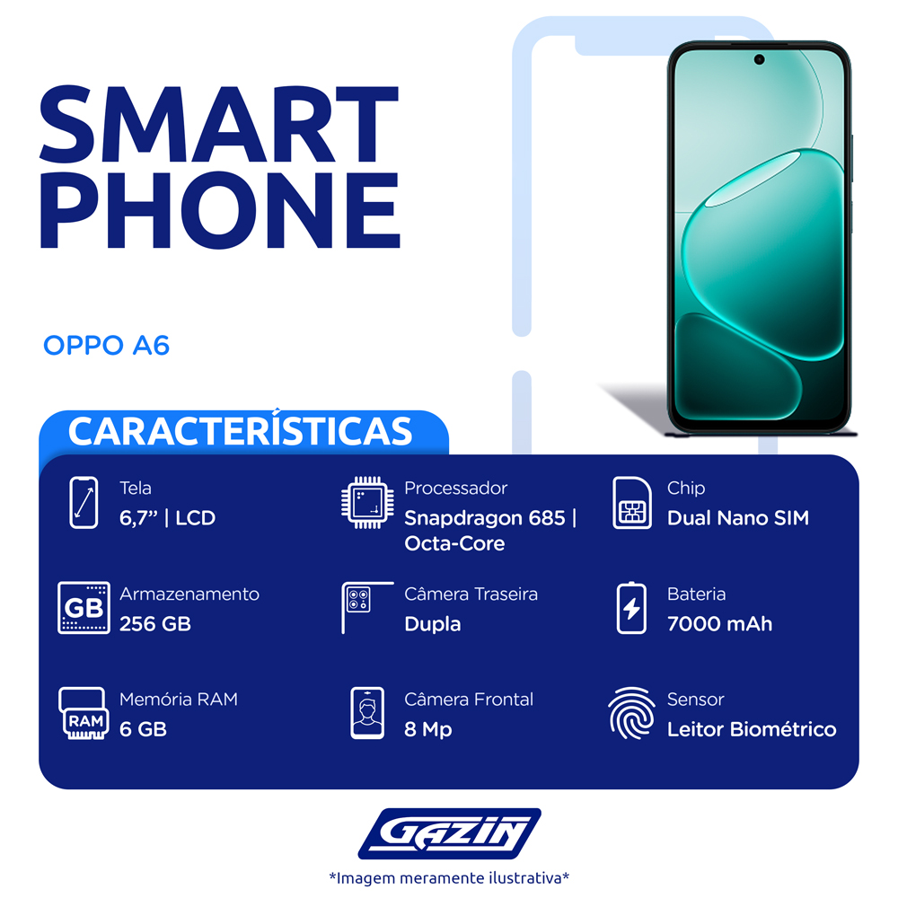 Smartphone OPPO A6 256GB 6GB Câmera Dupla