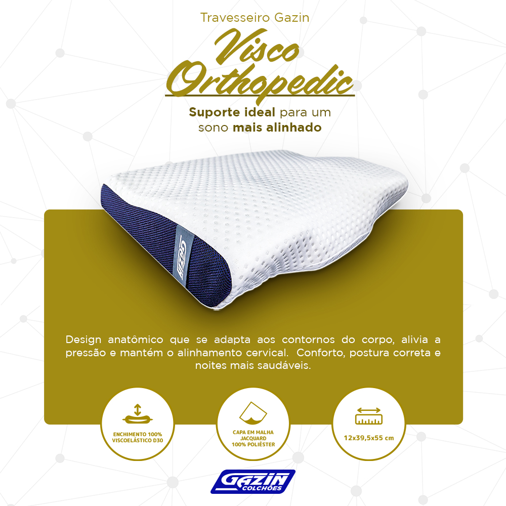 Travesseiro Gazin Espuma Orthopedic