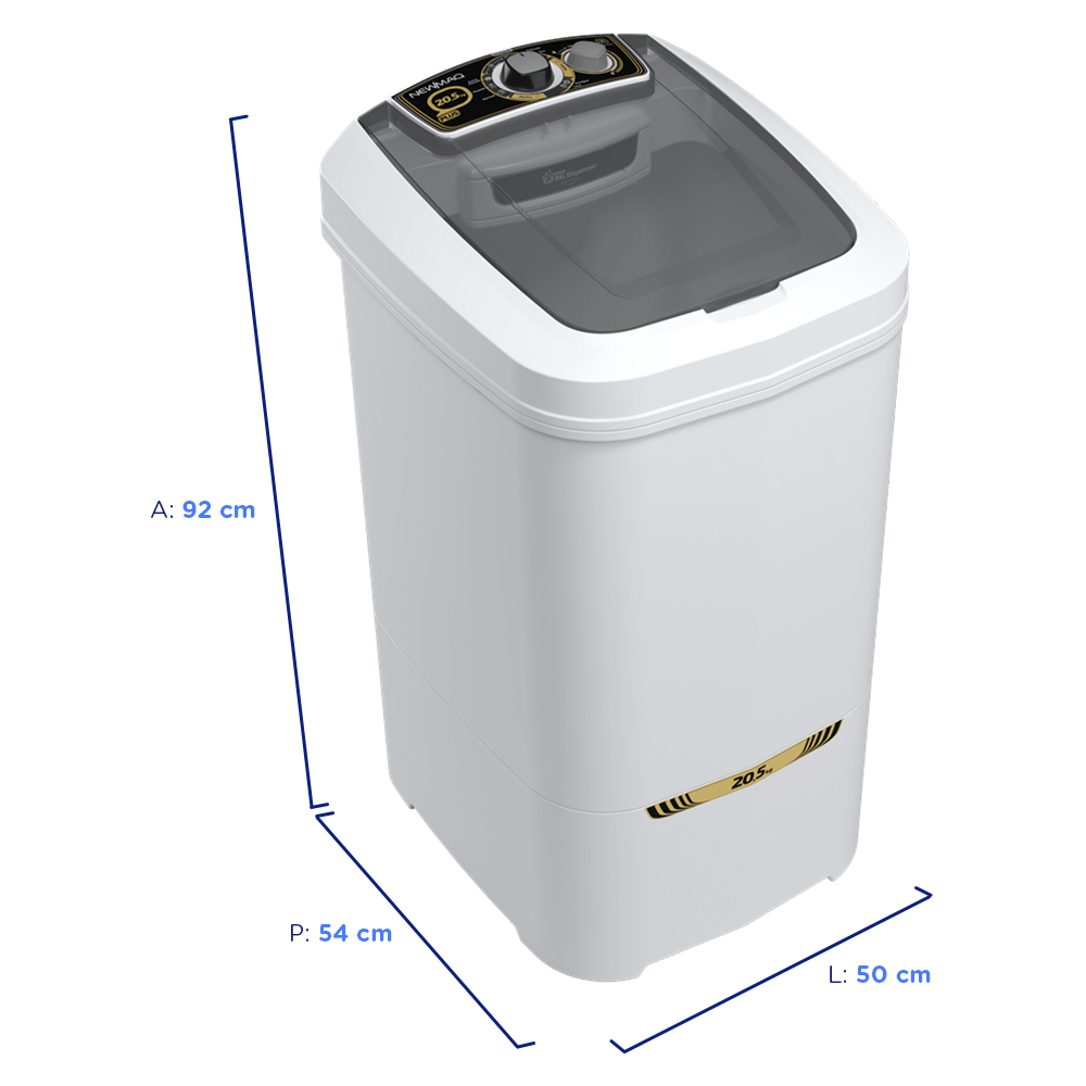 Tanquinho Newmaq Plus 20kg Semiautomático com Big Dispenser