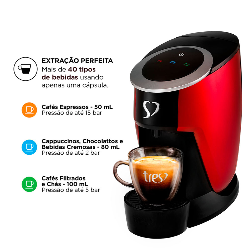 Cafeteira Espresso Três Corações Touch Multibebidas