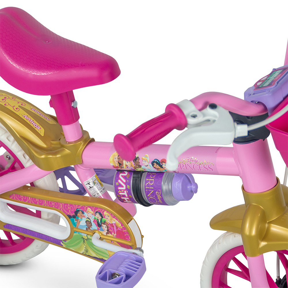 Bicicleta Infantil Aro 12 Nathor Princesas com Cestinha