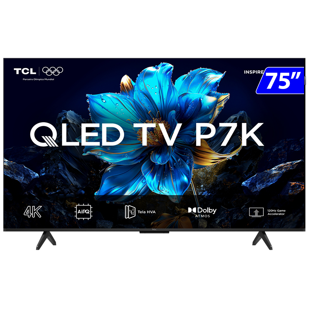 Smart TV TCL LED 75" 4K WI-FI Google TV Comando de Voz 75P7K