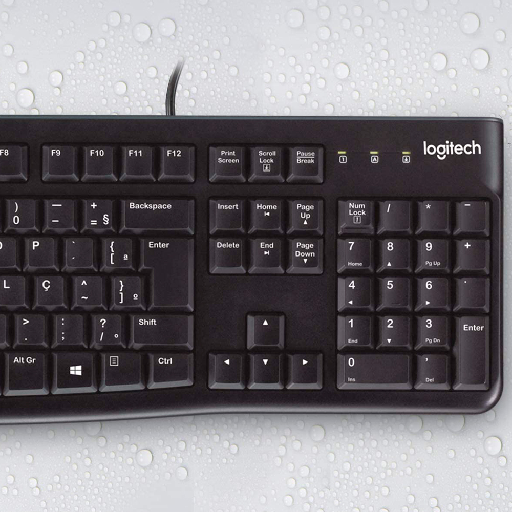 Teclado com Fio Logitech K120 USB ABNT2