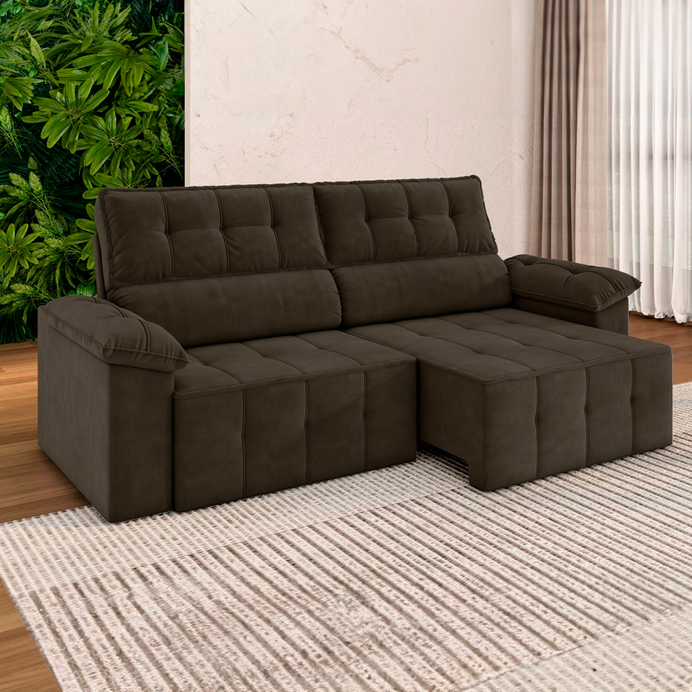Sofá Retrátil e Reclinável 220 cm Santorini Besthouse