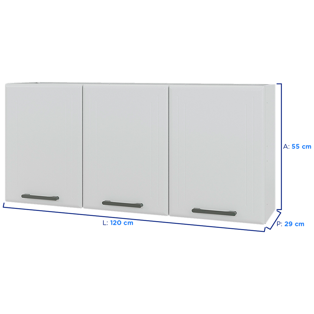 Armário Aéreo 120cm 3 Portas Aço Liz Telasul