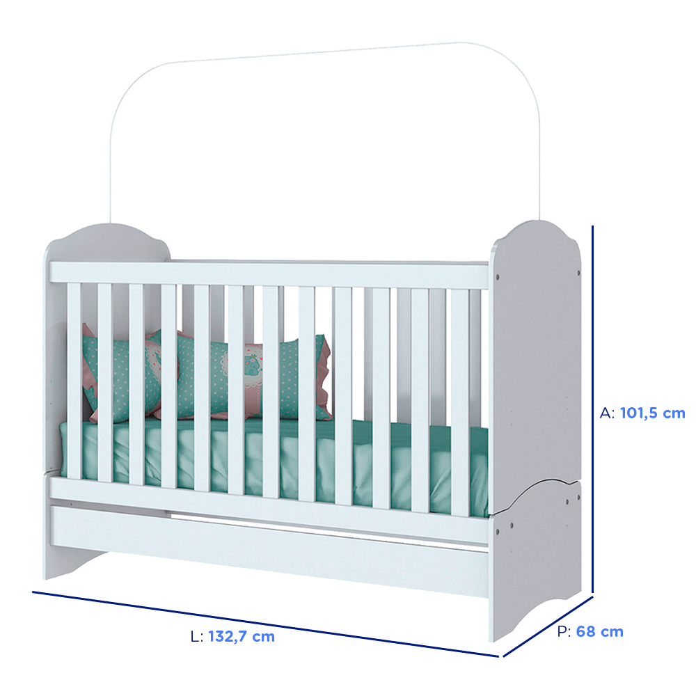 Berço Multifuncional Mini Cama Bala de Menta Henn