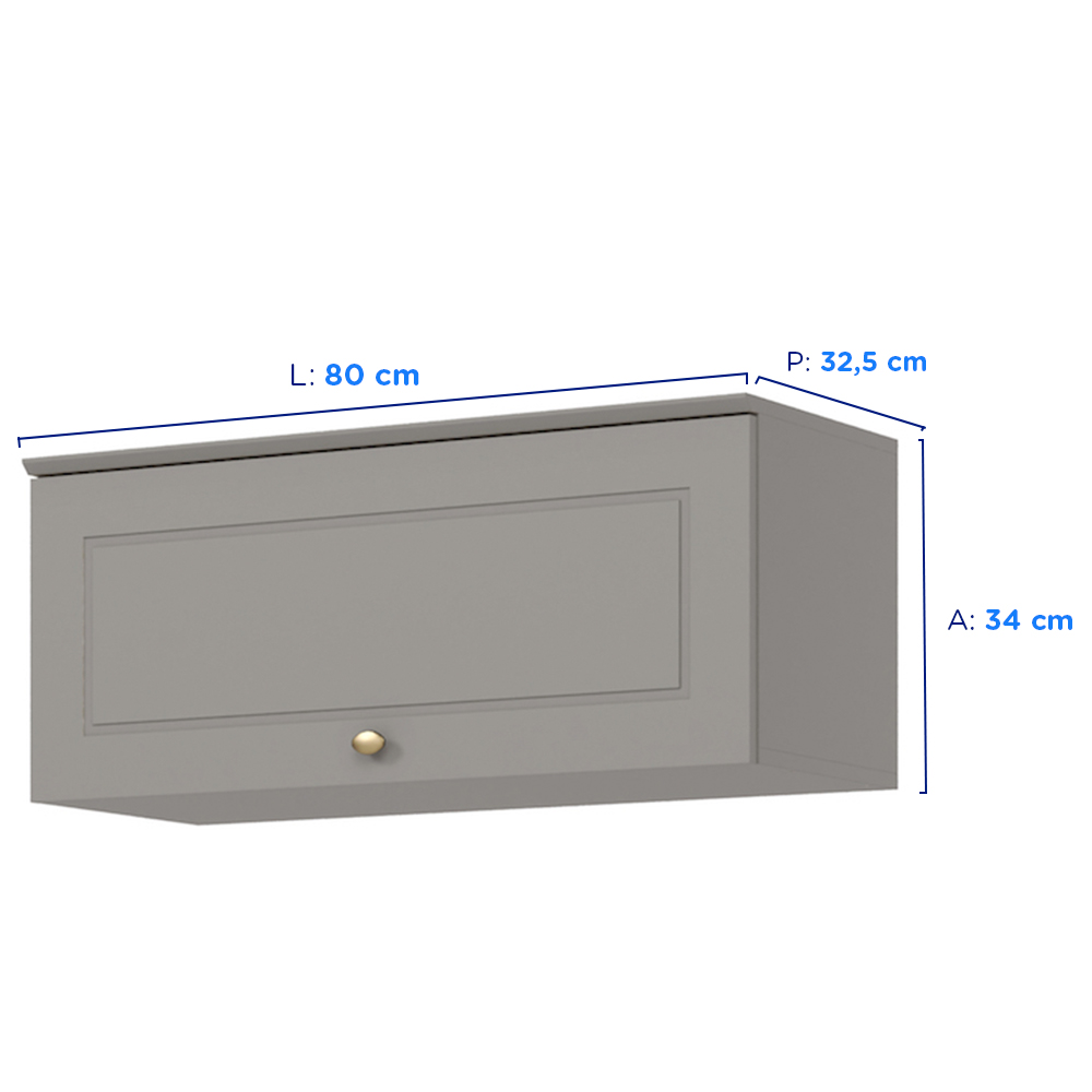 Armário Aéreo 1 Porta Basculante MDF Henn Americana