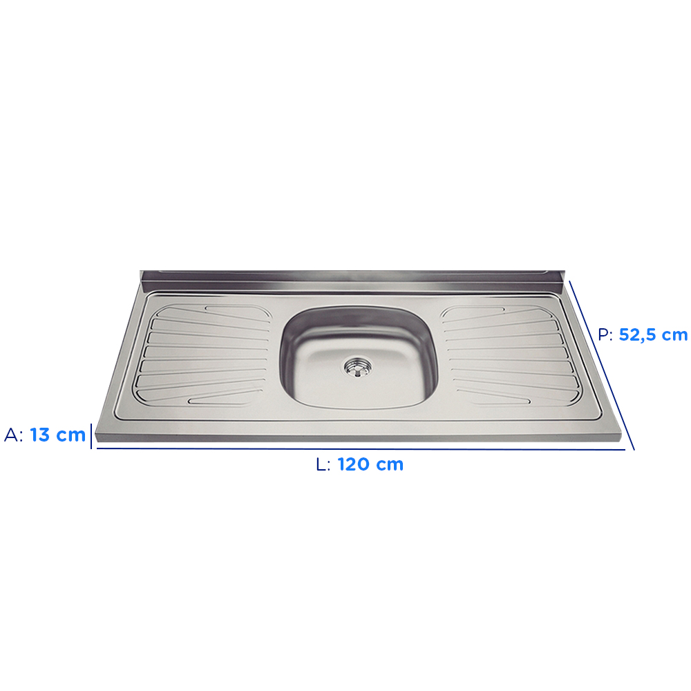 Tampo de Pia 120cm Aço Inox Tramontina