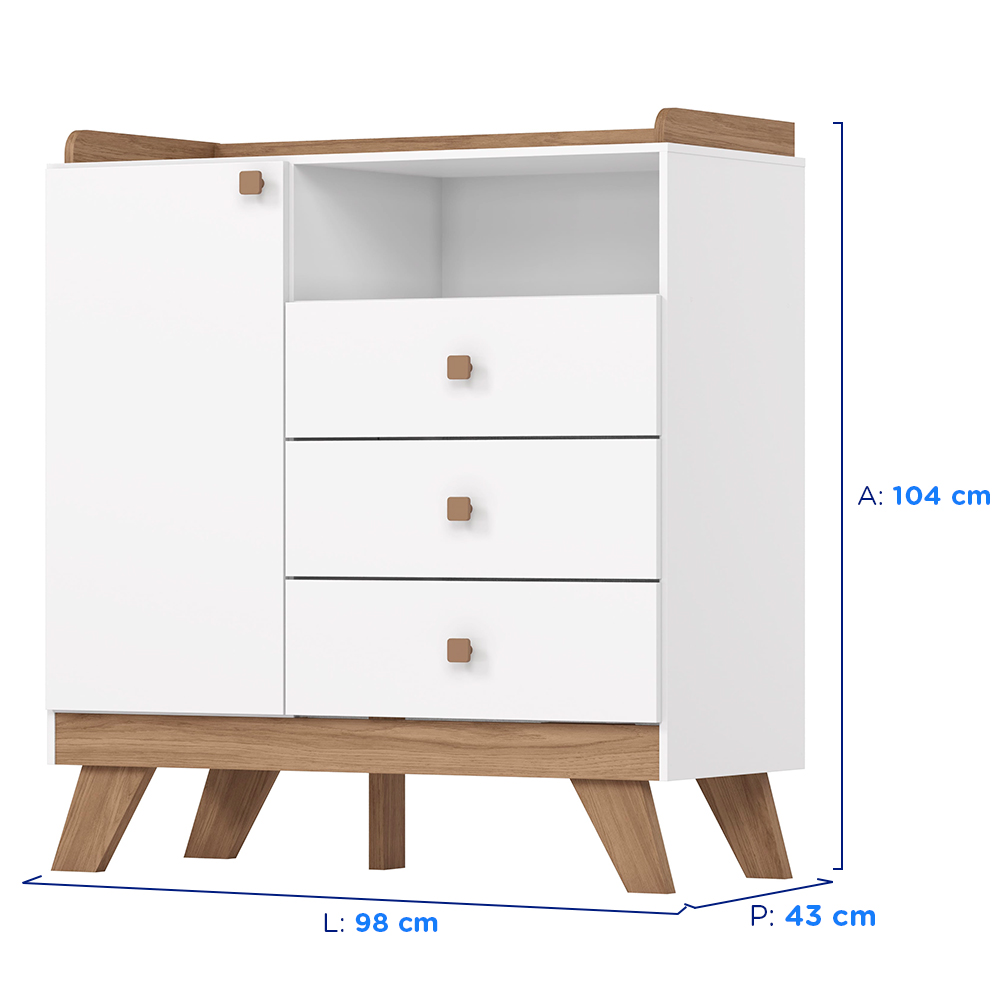 Quarto Infantil 2 Peças MDP MDF Henn Confete