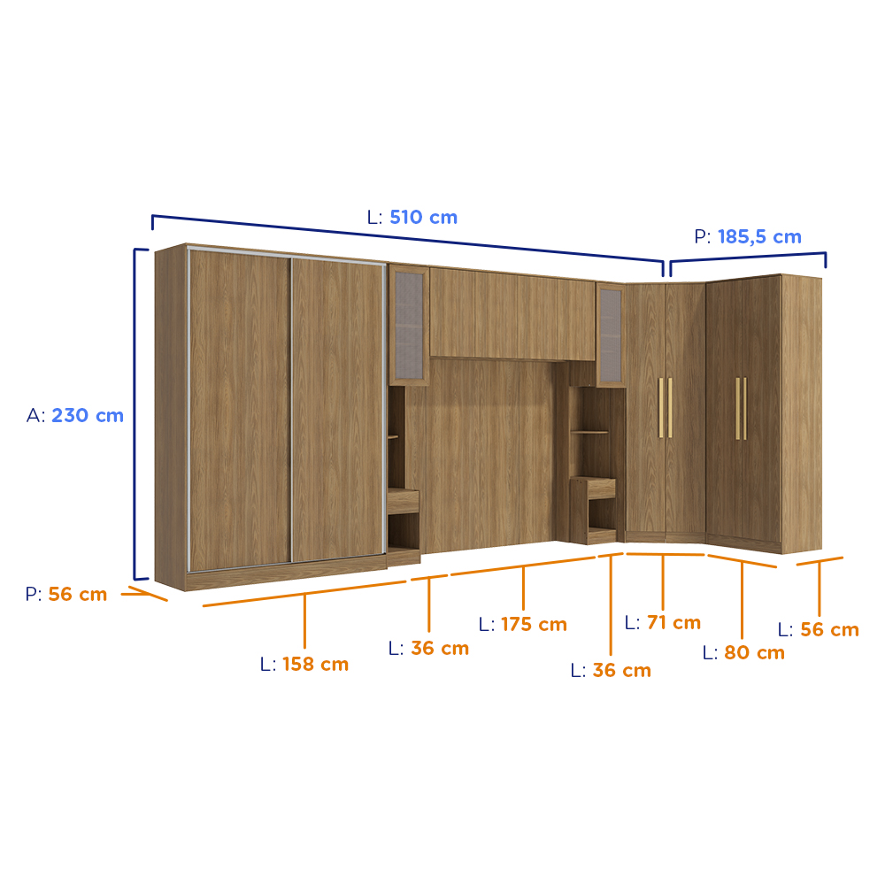 Quarto Modular Kappesberg Ágata 07 Peças