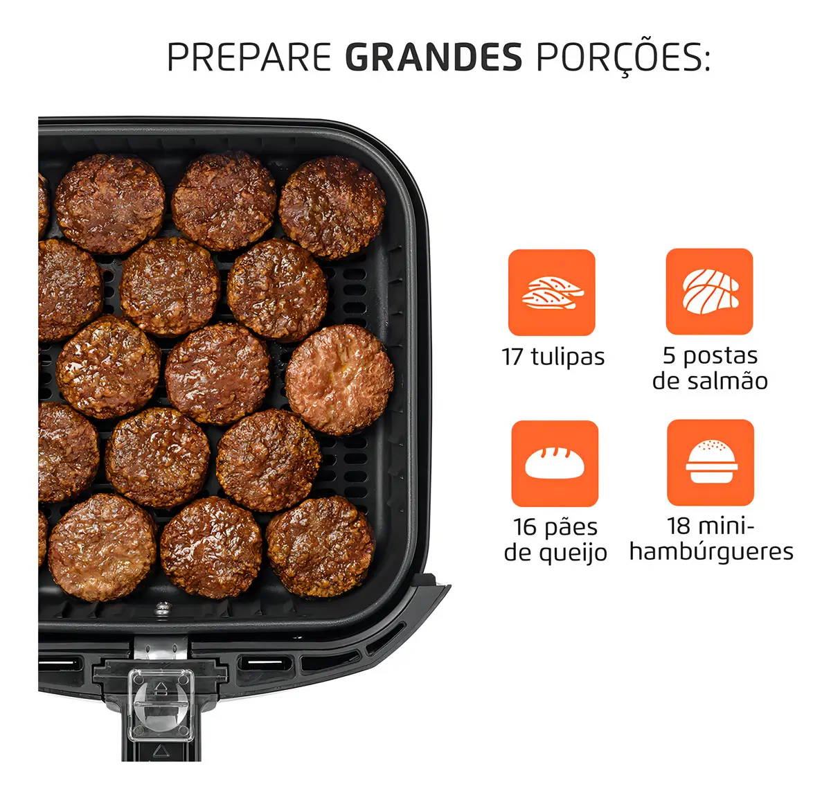 Air Fryer 5L Mondial, 1900W Fritadeira Sem Oleo