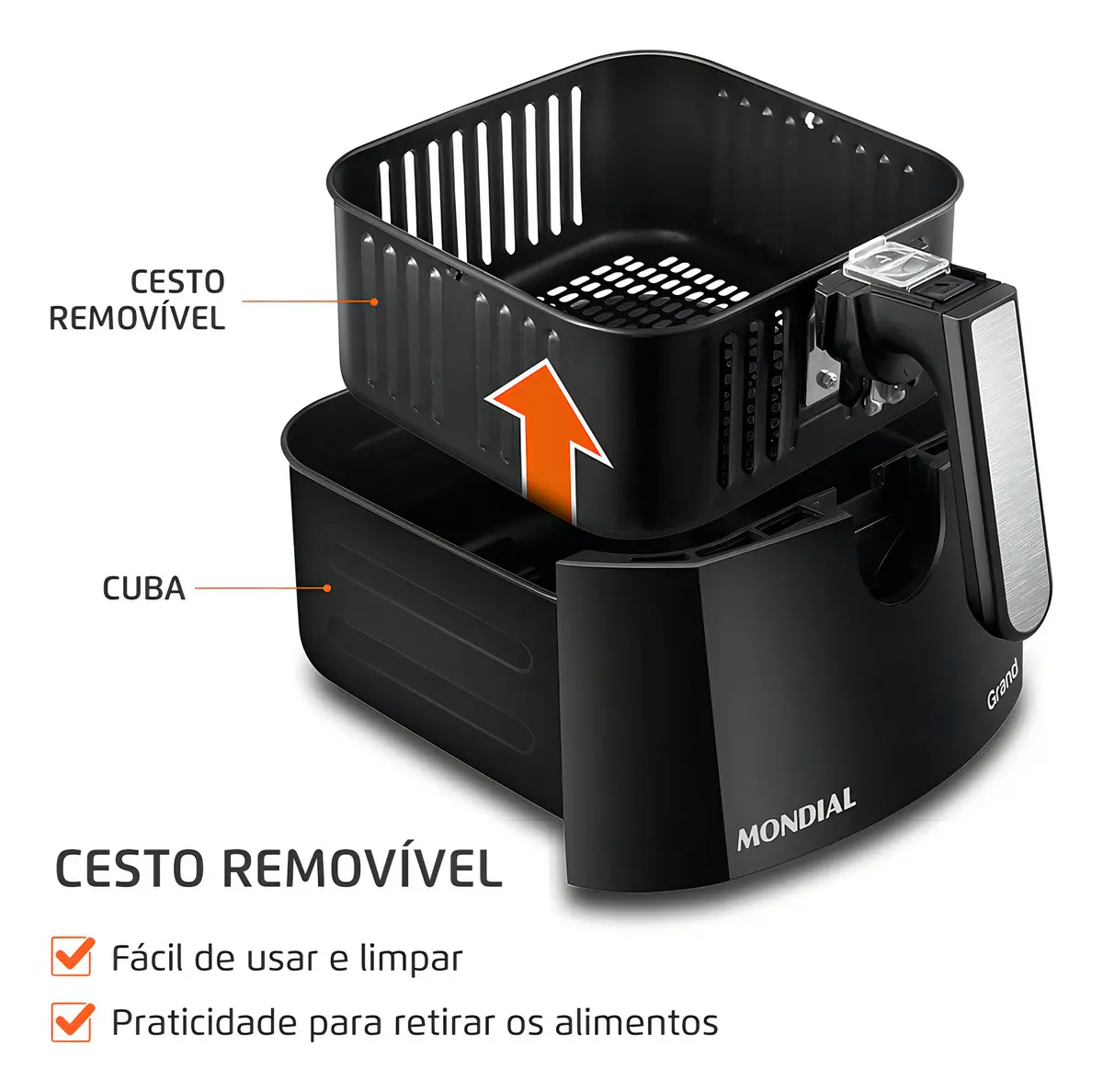 Air Fryer 5L Mondial, 1900W Fritadeira Sem Oleo