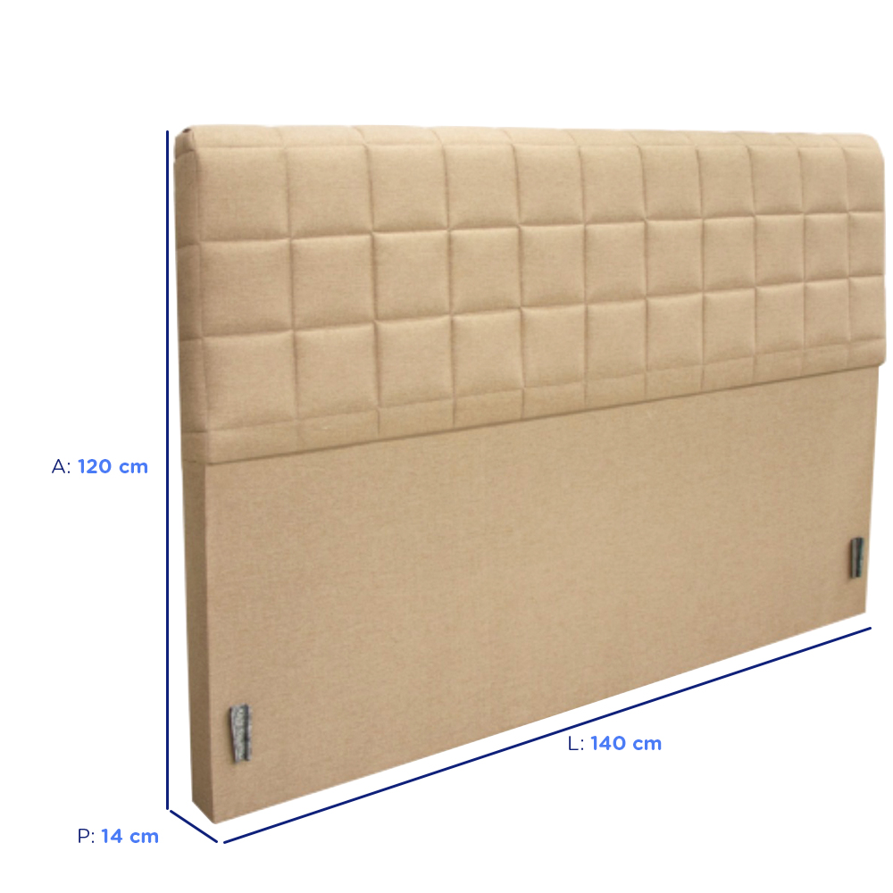 Cabeceira Casal 140cm Suede Roma Gazin