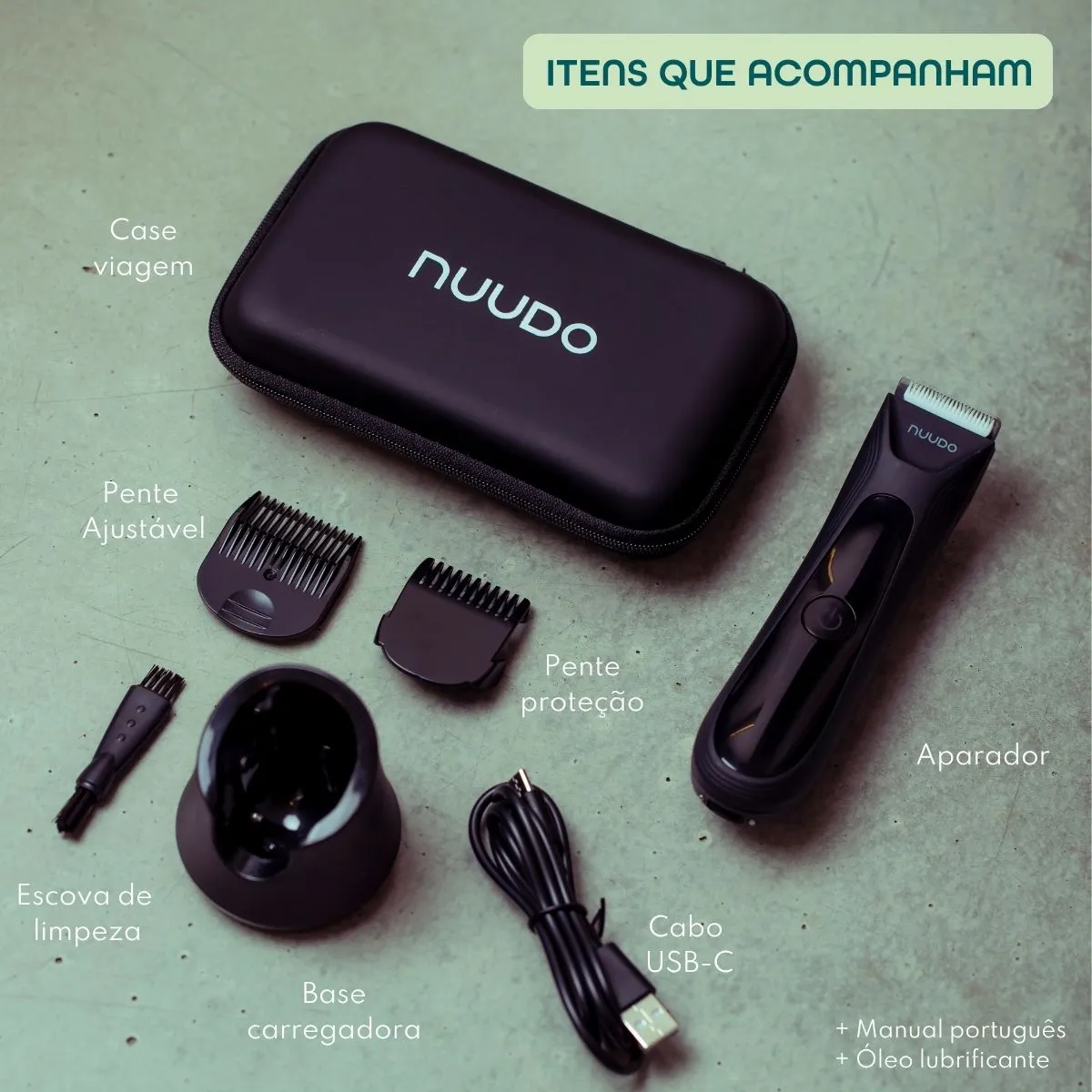 Aparador De Pelos Elétrico Íntimo Masculino + Estojo - Nuudo