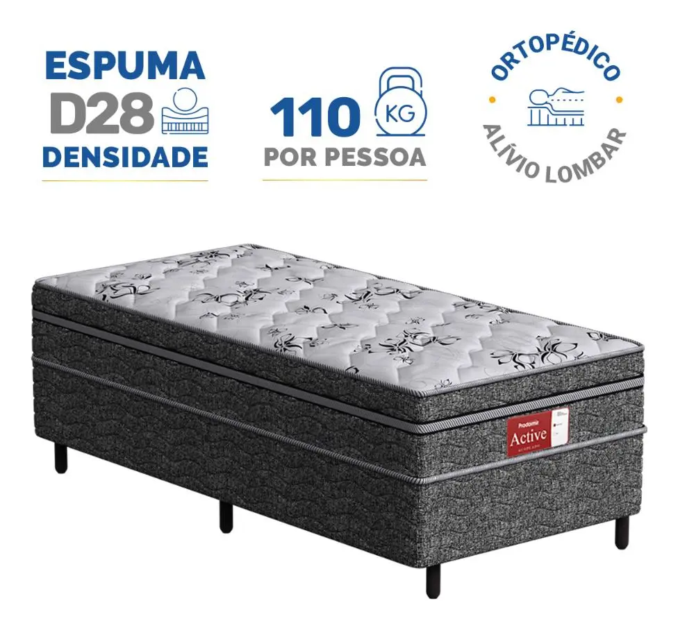 Cama Box Conjugada Probel Espuma D28 Ortopédico Solteiro