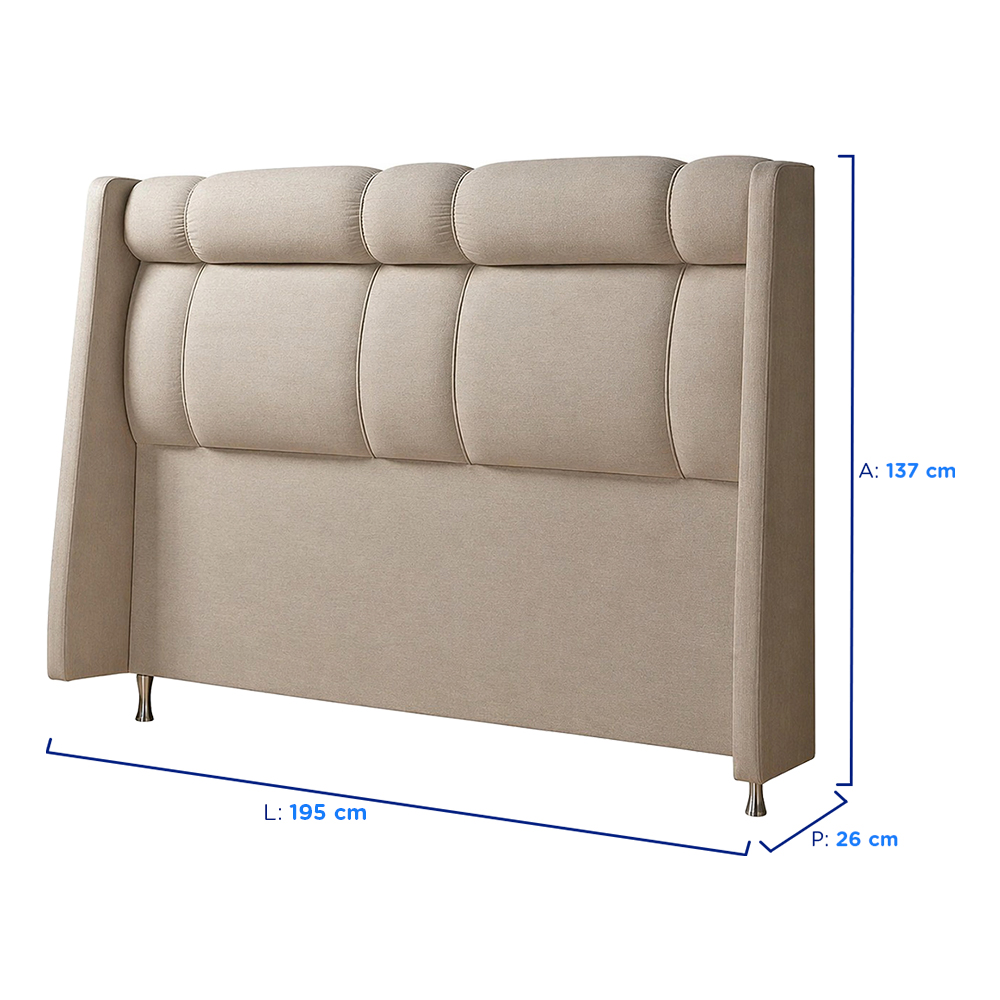 Cabeceira King 195cm Estofada Aurora JS Móveis
