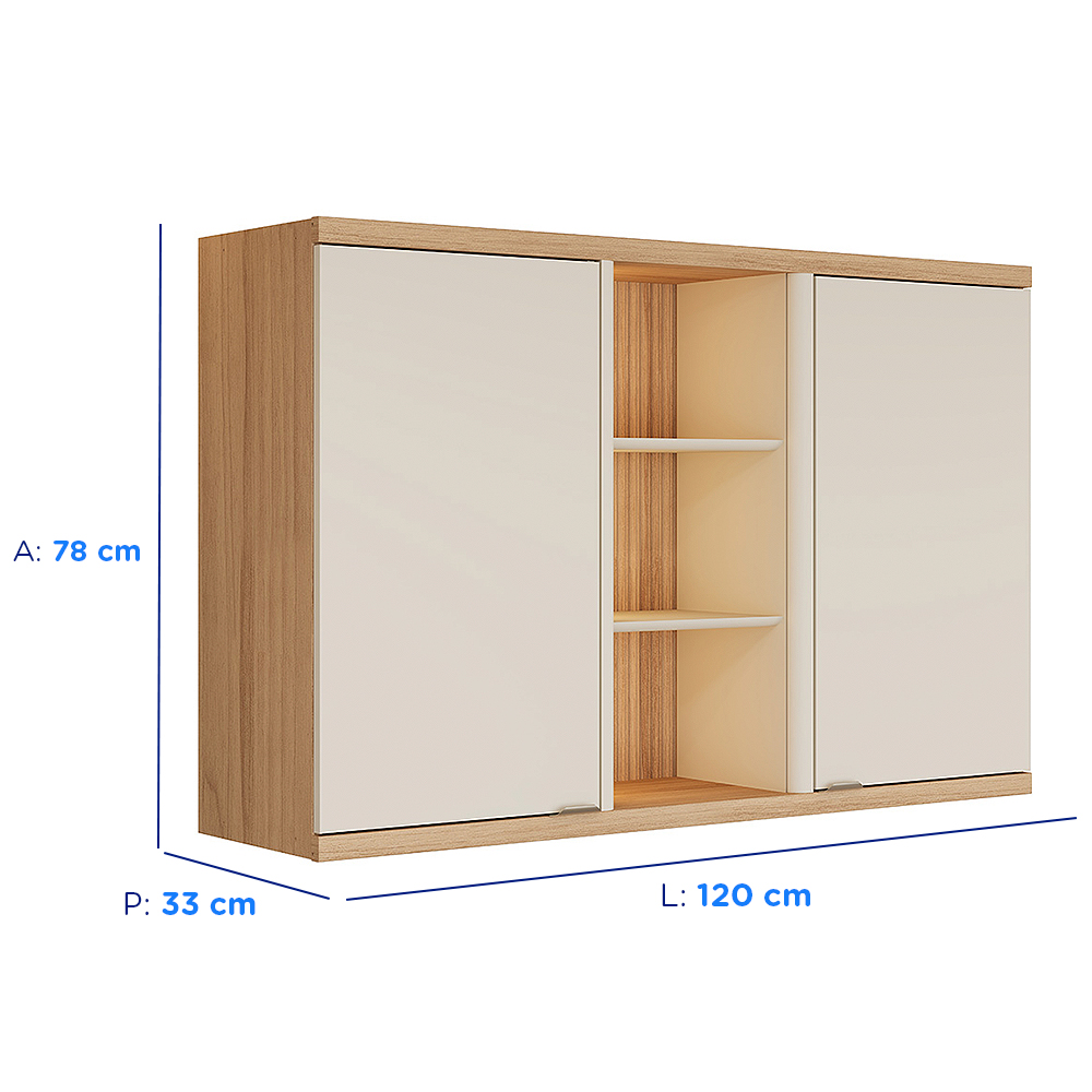 Armário Aéreo 2 Portas MDF Bless Linea Brasil