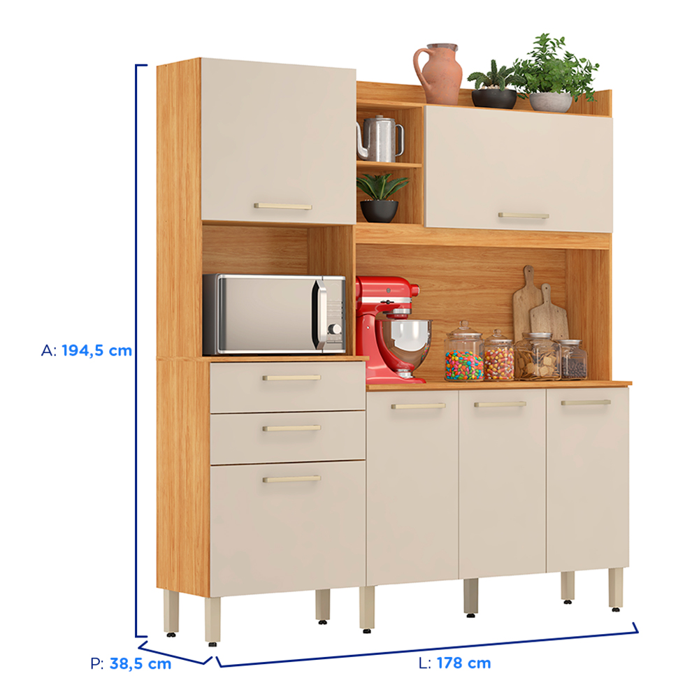 Cozinha Compacta 6 Portas 2 Gavetas Select Demobile
