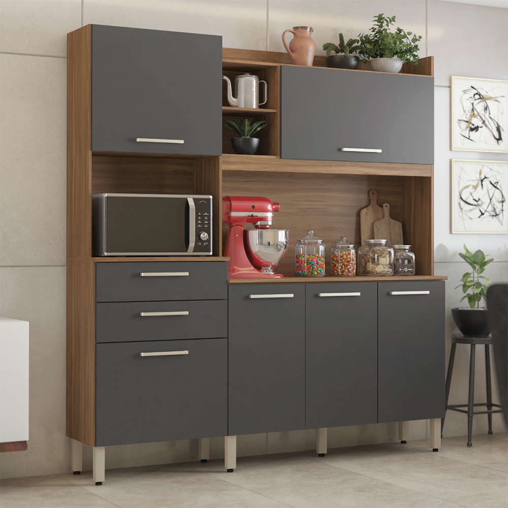 Cozinha Compacta 6 Portas 2 Gavetas Select Demobile