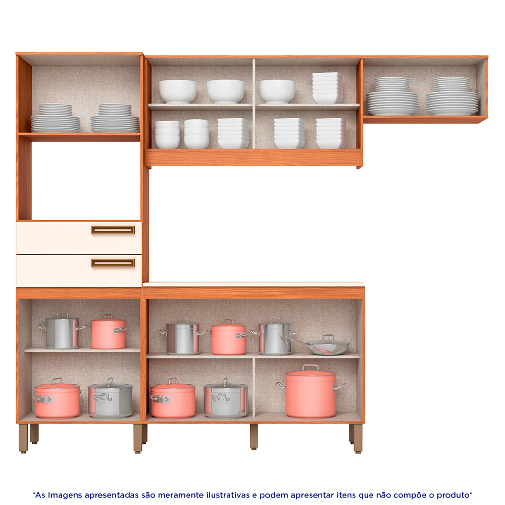 Cozinha Compacta 7 Portas 2 Gavetas B107 Briz