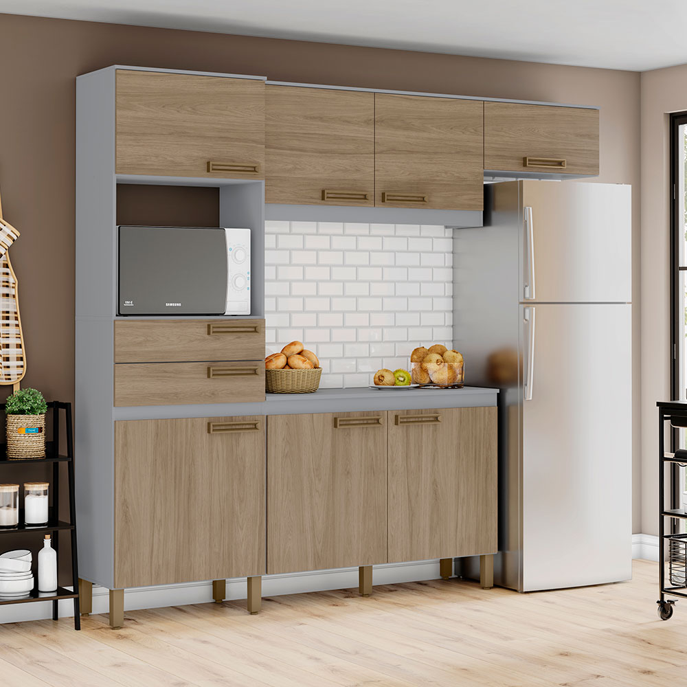 Cozinha Compacta 7 Portas 2 Gavetas B107 Briz