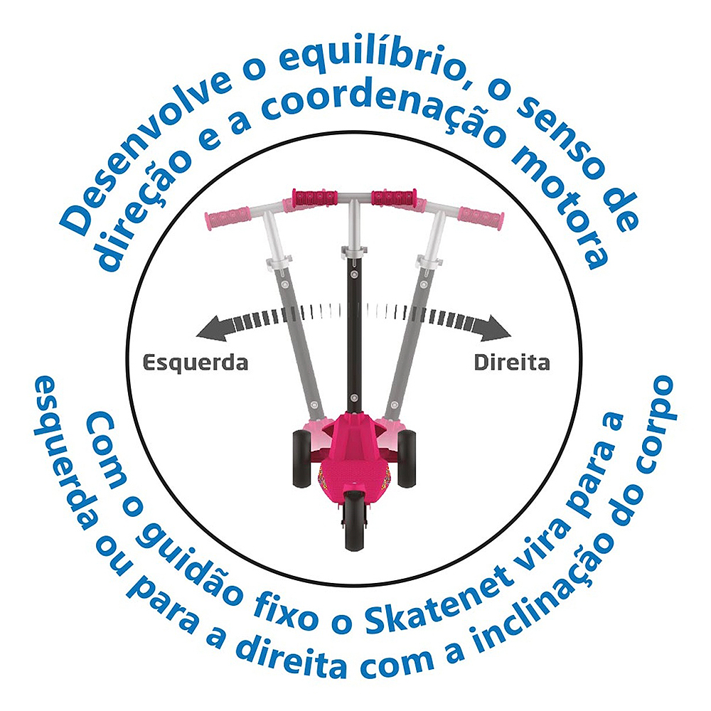 Patinete Skatenet 3 Rodas com LED Bandeirante Max