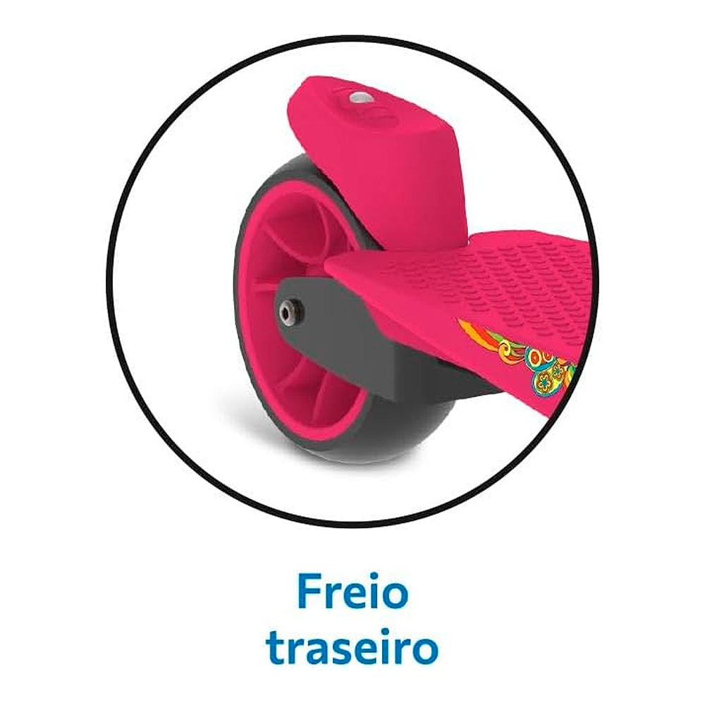 Patinete Skatenet 3 Rodas com LED Bandeirante Max
