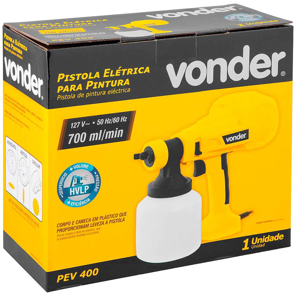 Pistola Elétrica de Pintura Vonder 800ml 127V PEV400