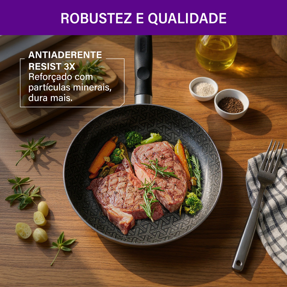 Jogo de Panelas Rochedo Antiaderente 5 Peças Robusta
