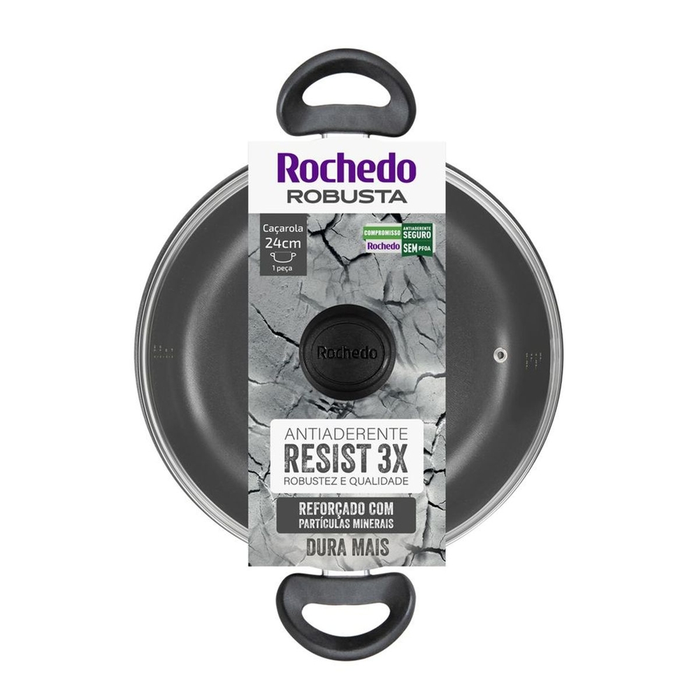 Caçarola Robusta Rochedo 4,6L 24cm Antiaderente