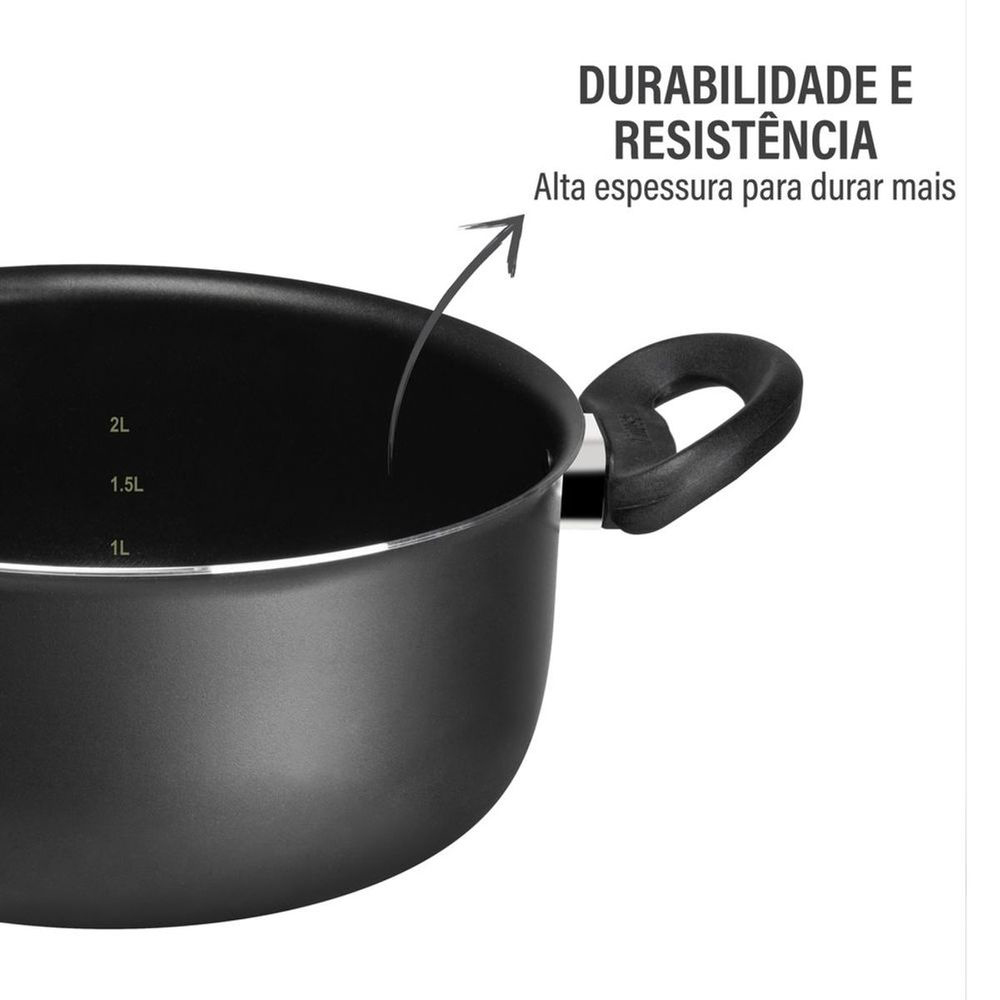 Caçarola Robusta Rochedo 4,6L 24cm Antiaderente