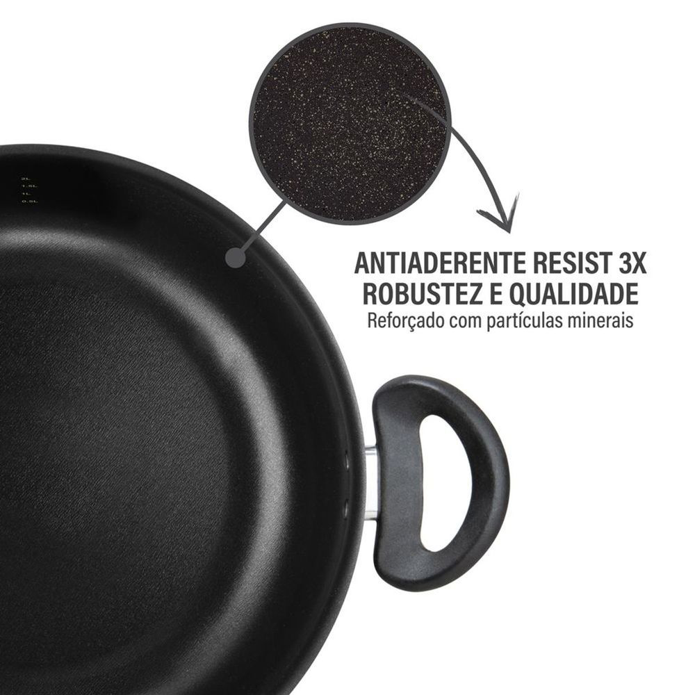 Caçarola Robusta Rochedo 4,6L 24cm Antiaderente