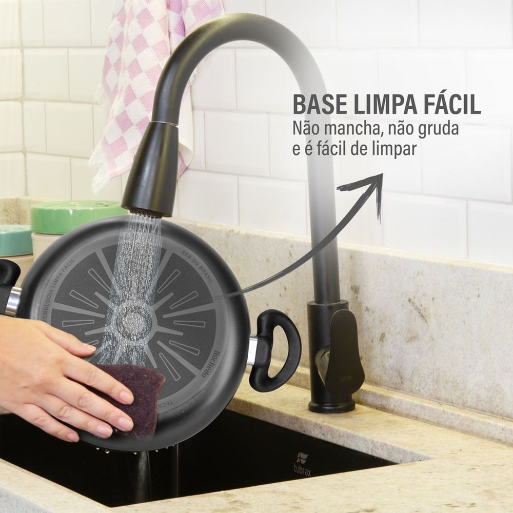 Caçarola Robusta Rochedo 4,6L 24cm Antiaderente