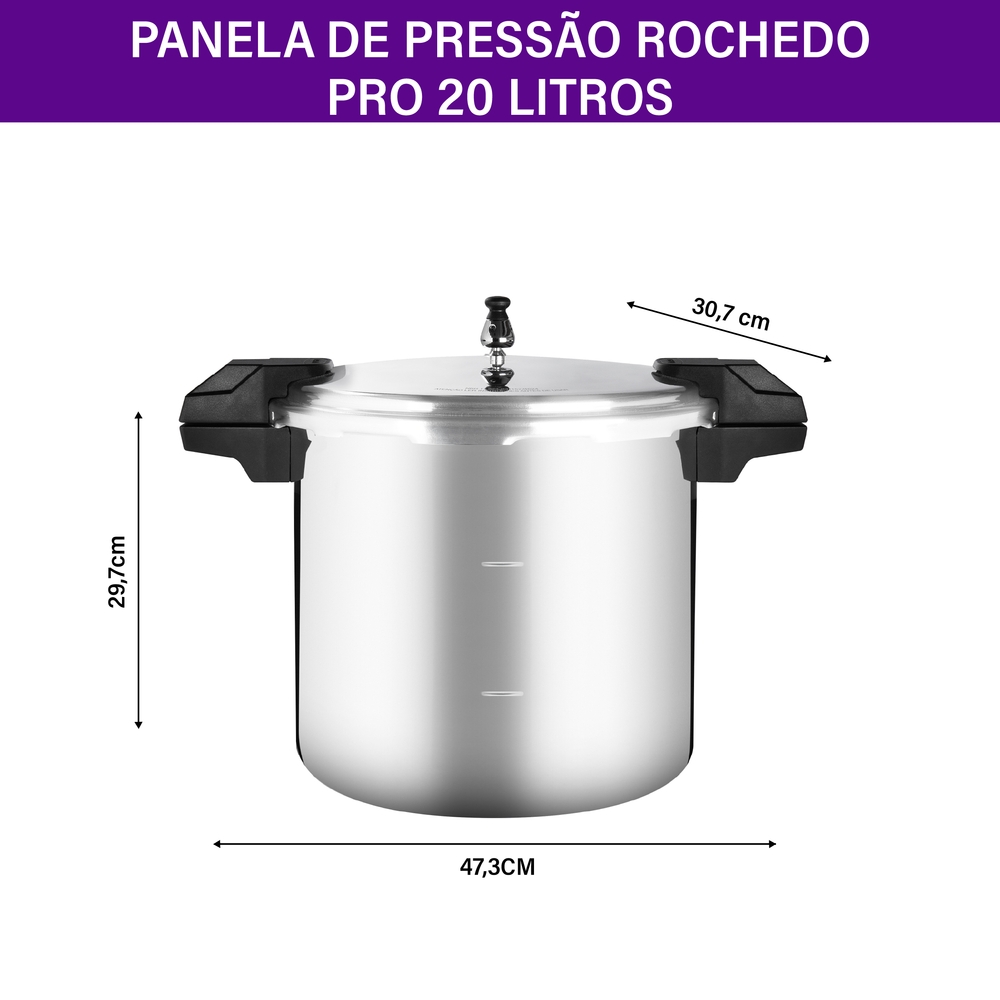 Panela de Pressão Rochedo Alumínio 20L Pro