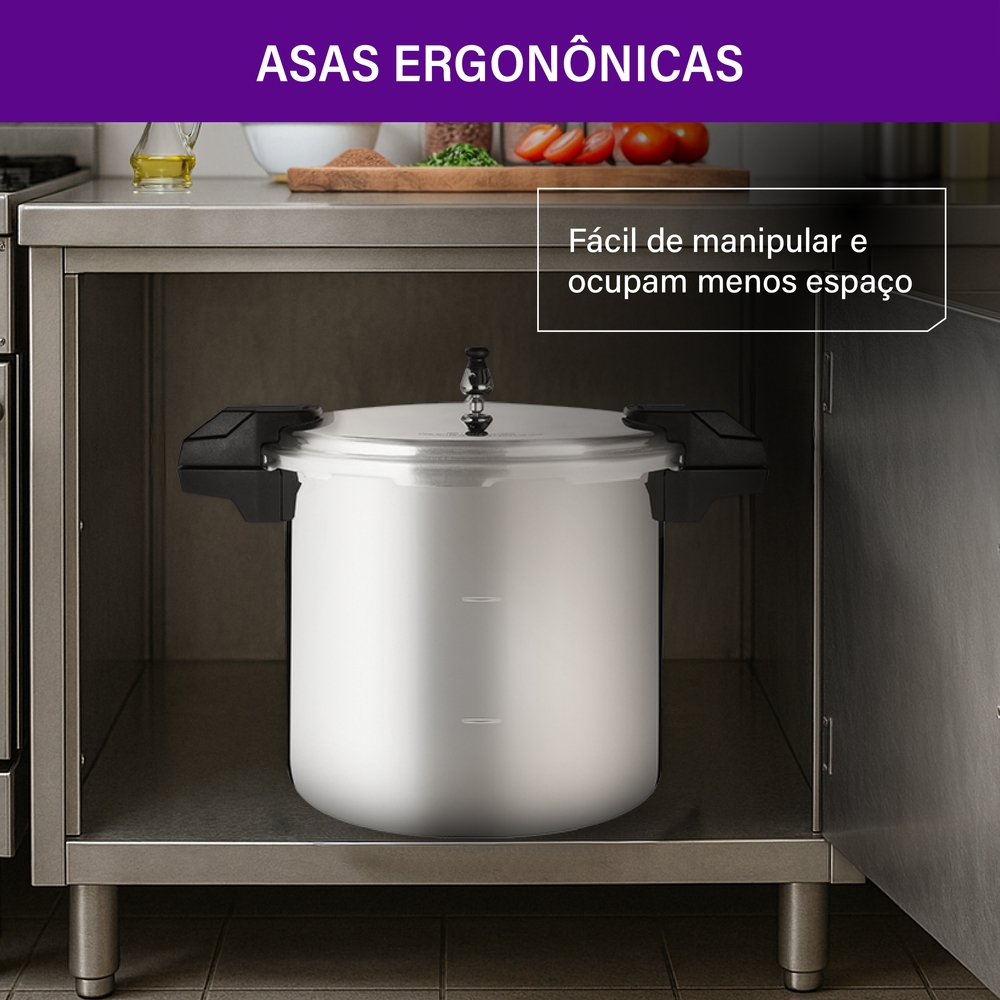 Panela de Pressão Rochedo Alumínio 20L Pro