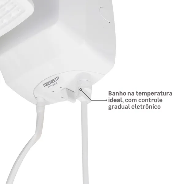 Chuveiro Elétrico Eletrônico 6800w Branco Quadrado Futura Lorenzetti
