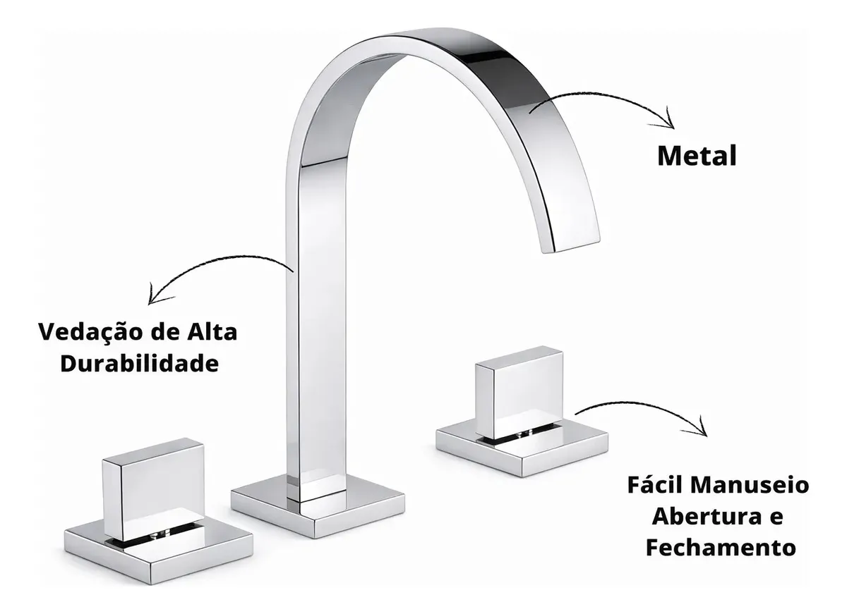 Torneira Slim Bicomando Luxo Cromado
