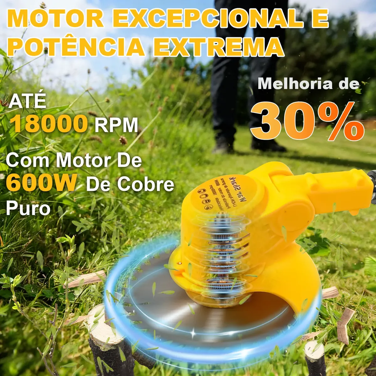 Aparador De Gramas Profissional / 3 Baterias 2000mah