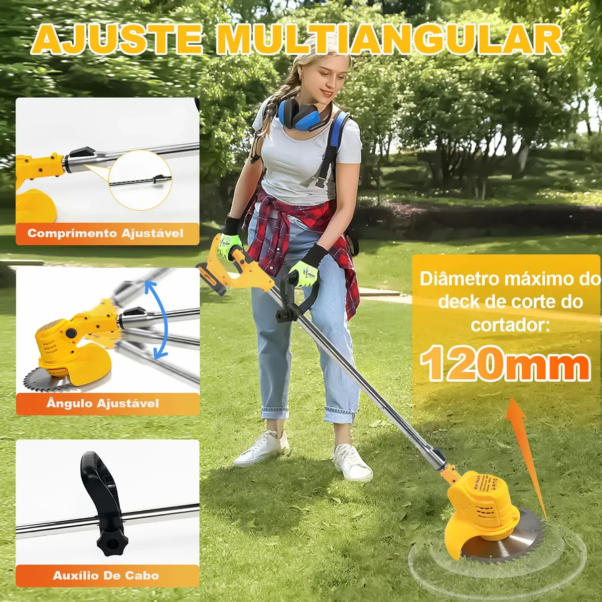 Aparador De Gramas Profissional / 3 Baterias 2000mah