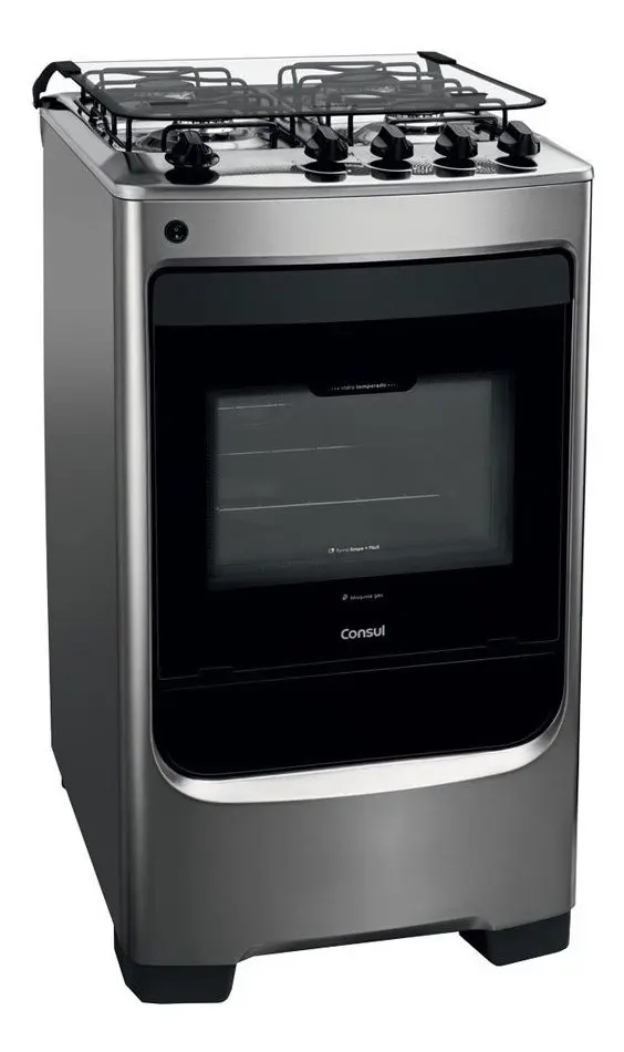Fogão De Piso 4 Bocas Consul Cfo4nar Acendimento Automático Cor Inox