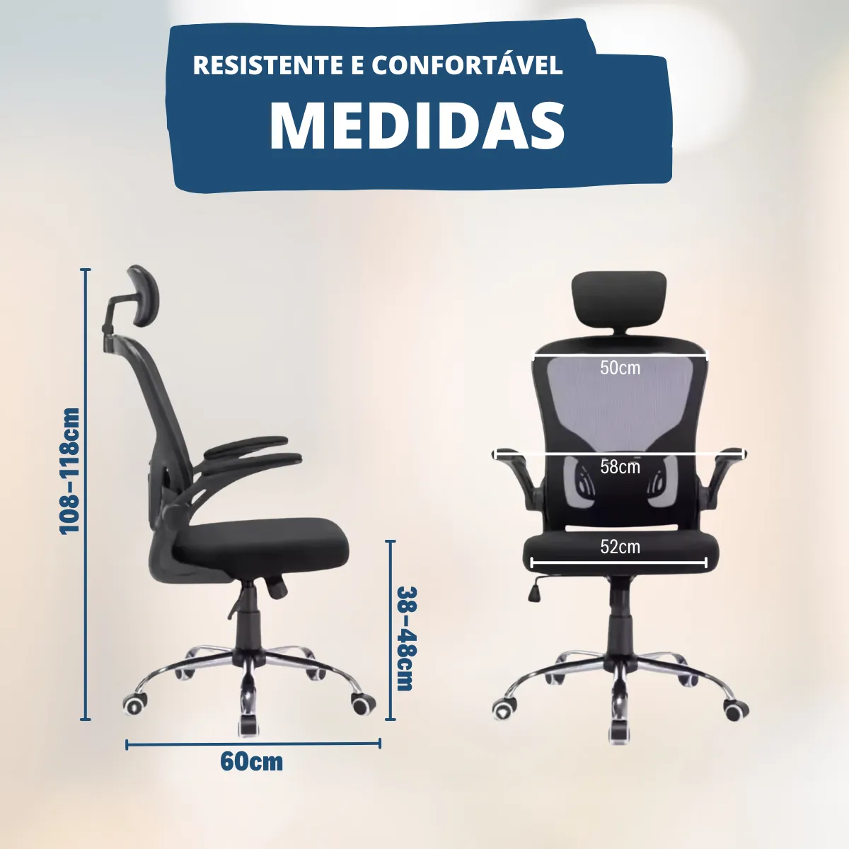 Cadeira De Escritório Até 150kg Executiva Presidente Office