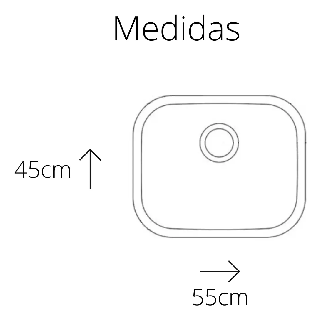 Tanque Lavanderia 55x45 Com Acessórios Aço Inox Escovado