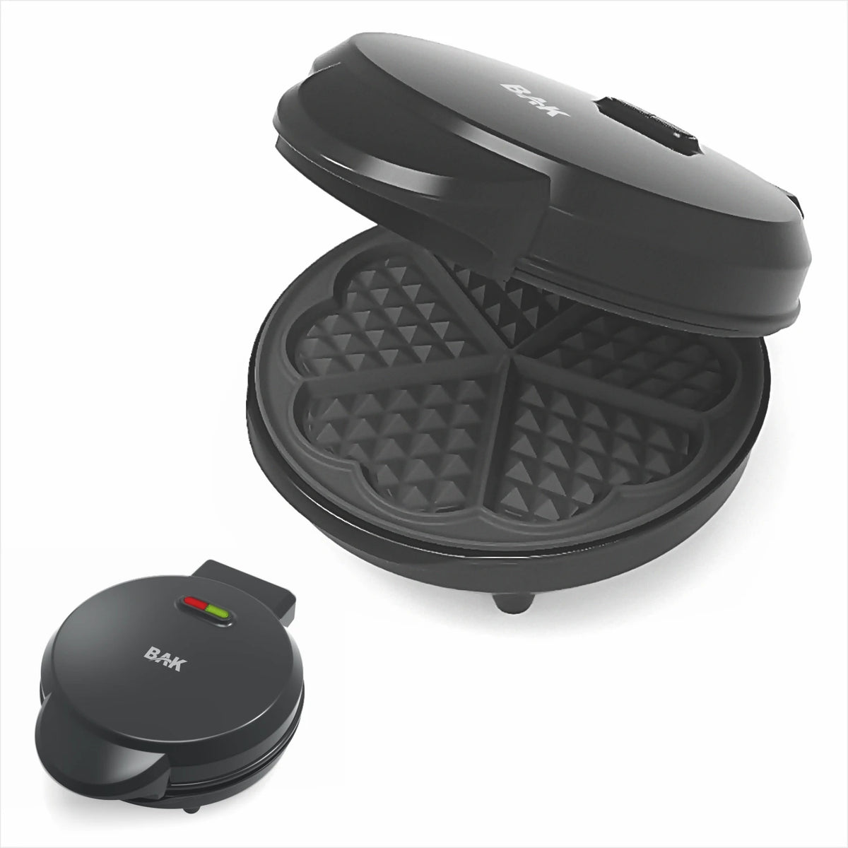 Máquina de Waffle BAK 800W para 5 Waffles - Preto